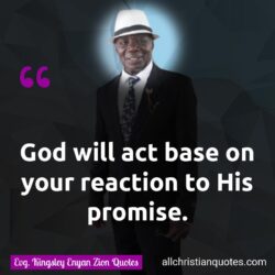 Famous & Popular Quote about act, acts, God, promise, promises, reaction: "God will act based on your reaction to His promise."