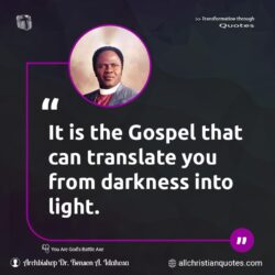 Famous & Popular Quote about darkness, gospel, light, translate, You: "It is the Gospel that can translate you from darkness into light."