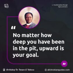 Famous & Popular Quote about deep, goal, No Matter, pit, upward, You: "No matter how deep you have been in the pit, upward is your goal."