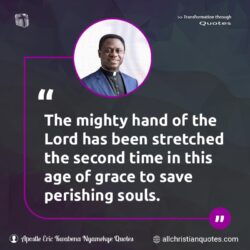 Famous & Popular Quote about Evangelism, Soul Winner: "The mighty hand of the Lord has been stretched the second time in this age of grace to save perishing souls."