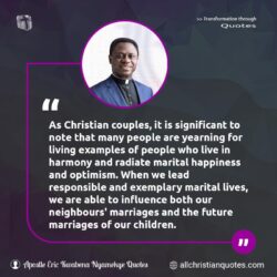 Famous & Popular Quote about couple, future, Happiness, live, marriage, people: "As Christian couples, it is significant to note that many people are yearning for living examples of people who live in harmony and radiate marital happiness and optimism. When we lead responsible and exemplary marital lives, we are able to influence both our neighbours’ marriages and the future marriages of our children.l\"